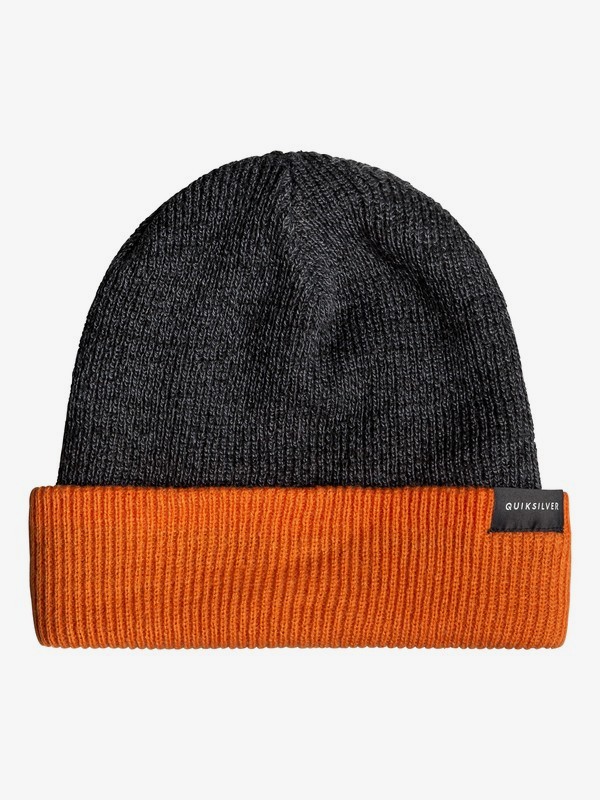 quiksilver, Performed Color Block Reversible Cuff Beanie, BLACK HEATHER (kvjh) 0 Performed Color Block Reversible Cuff Beanie Black EQYHA03172 Quiksilver