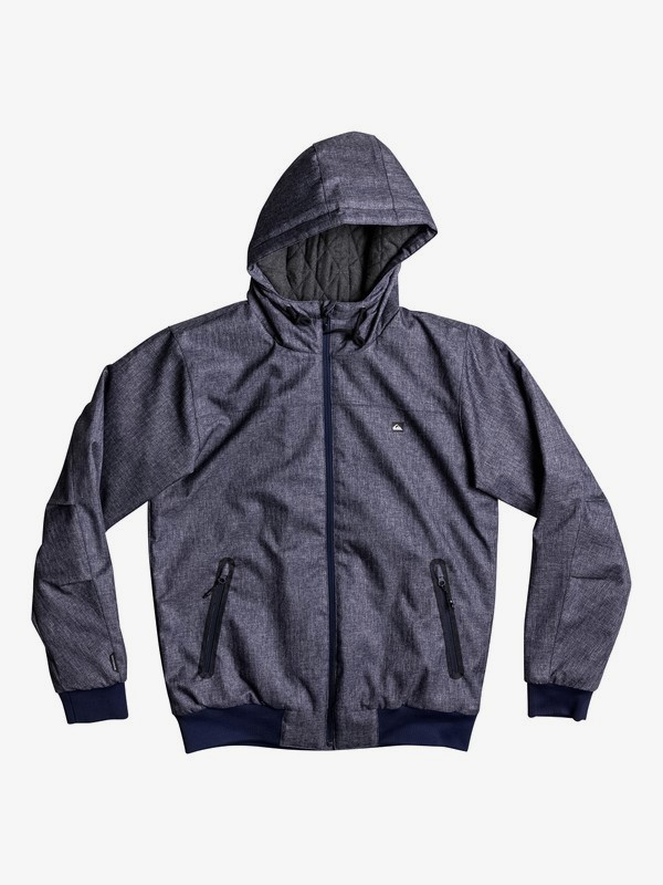 quiksilver, Brooks 5K - Waterproof Hooded Jacket for Men, MEDIEVAL BLUE HEATHER (bteh) 0 Brooks 5K - Waterproof Hooded Jacket for Men Blue EQYJK03241 Quiksilver