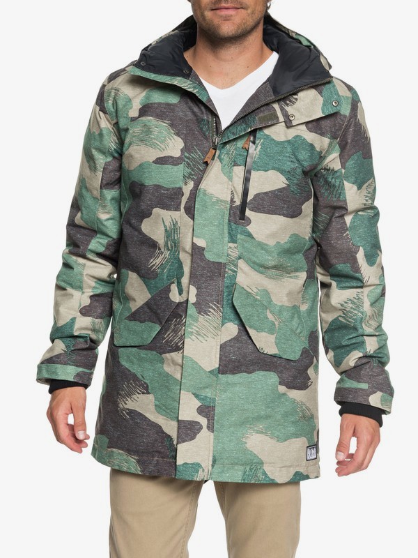 quiksilver, Парка Ice Punch, GRAPE LEAF SCRATCH CAMO (cre7) 0 Парка Ice Punch Коричневый EQYJK03336 Quiksilver