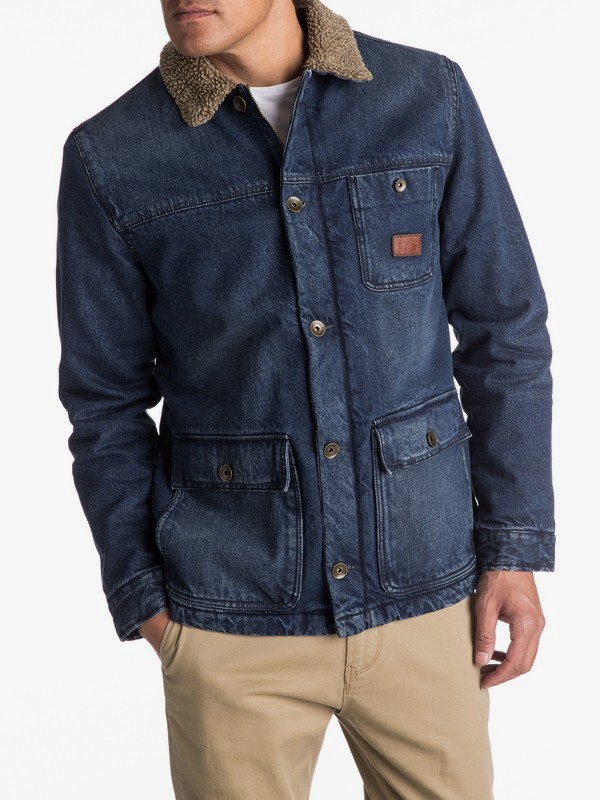 quiksilver, Capa Longa Denim Deck Jacket, NEO ELDER (byjw) 0 Capa Longa Denim Deck Jacket EQYJK03347 Quiksilver