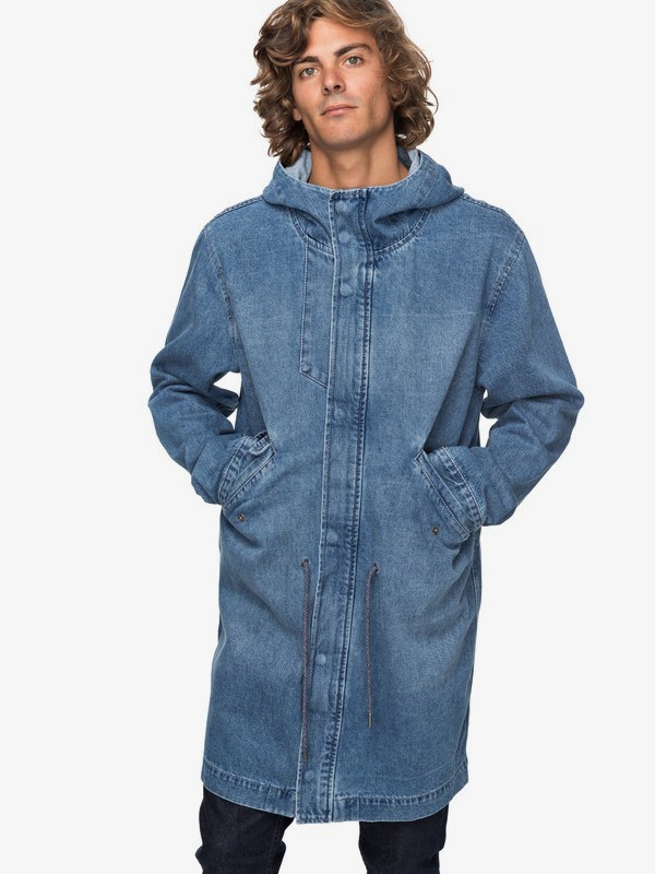 quiksilver, Brick - Mittellange Jeansjacke für Männer, BLUE USED (byl0) 0 Brick - Mittellange Jeansjacke für Männer Blau EQYJK03396 Quiksilver