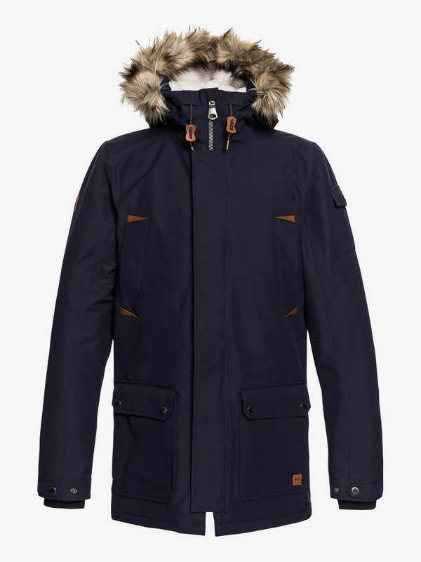 quiksilver, Ferris - Parka impermeabile con cappuccio da Uomo, VINTAGE INDIGO (byl0) 0 Ferris - Parka impermeabile con cappuccio da Uomo Blue EQYJK03408 Quiksilver