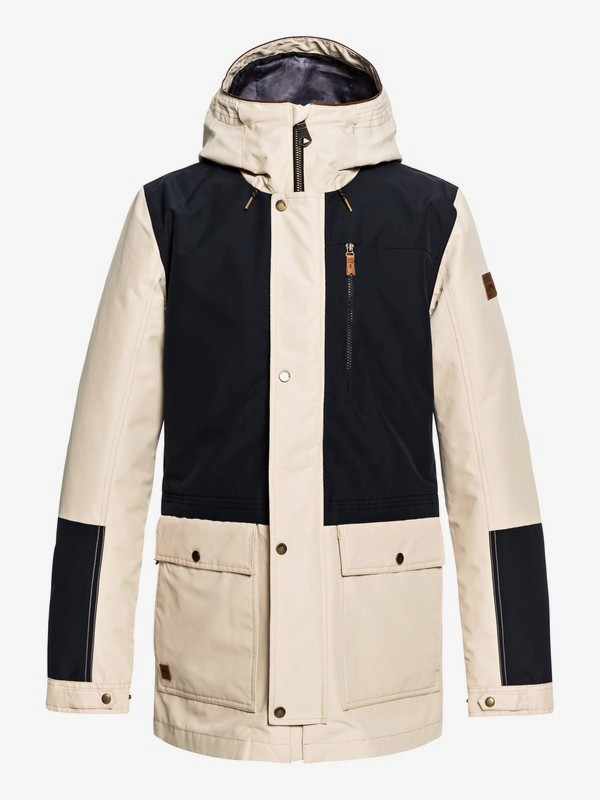 quiksilver, Sedona - Parka impermeabile con cappuccio da Uomo, MOJAVE DESERT (tgl0) 0 Sedona - Parka impermeabile con cappuccio da Uomo Beige EQYJK03410 Quiksilver
