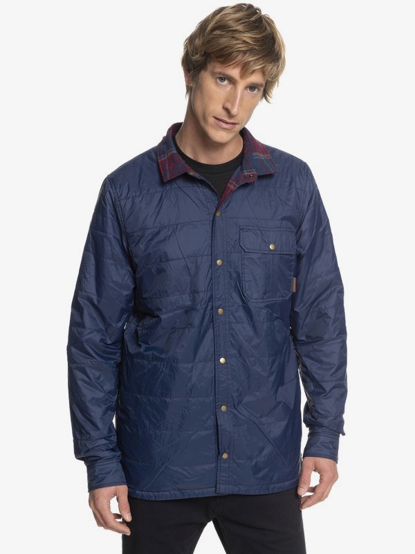 quiksilver, Wildard Plaid - Waterproof Over Shirt for Men, DRESS BLUES (btk0) 0 Wildard Plaid - Waterproof Over Shirt for Men Blue EQYJK03416 Quiksilver