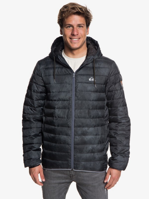 quiksilver, Scaly - Water-Resistant Puffer Jacket for Men, IRON GATE EASTERN WAYS (kzm6) 0 Scaly - Water-Resistant Puffer Jacket for Men Black EQYJK03418 Quiksilver