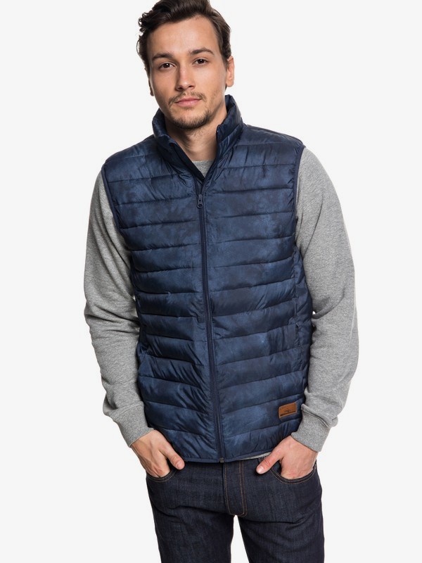 quiksilver, Scaly - Water-Resistant Puffer Jacket for Men, NAVY BLAZER EASTERN WAYS (byj6) 0 Scaly - Water-Resistant Puffer Jacket for Men Blue EQYJK03420 Quiksilver