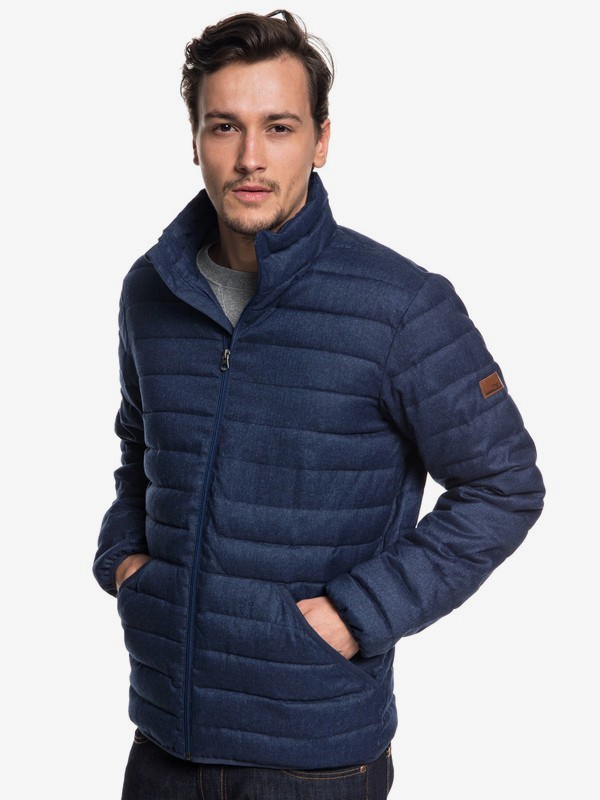 quiksilver, Scaly - Puffer Jacket for Men, MEDIEVAL BLUE HEATHER (bteh) 0 Scaly - Puffer Jacket for Men Blue EQYJK03422 Quiksilver