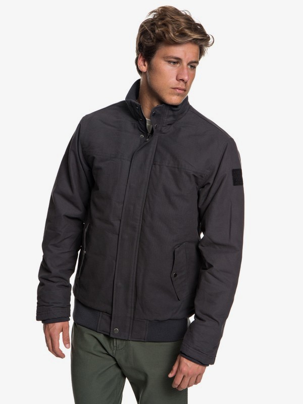 quiksilver, Brooks Full Zip - Water Repellent Jacket for Men, TARMAC (kta0) 0 Brooks Full Zip - Water Repellent Jacket for Men Black EQYJK03431 Quiksilver