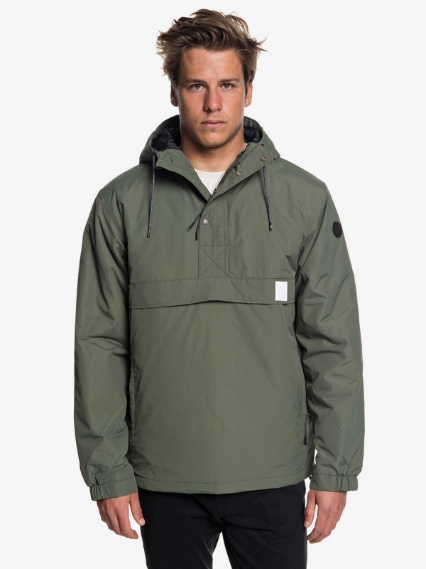 quiksilver, Tazawa Water Resistant Hooded Anorak, THYME (cqy0) 0 Tazawa Water Resistant Hooded Anorak Brown EQYJK03432 Quiksilver