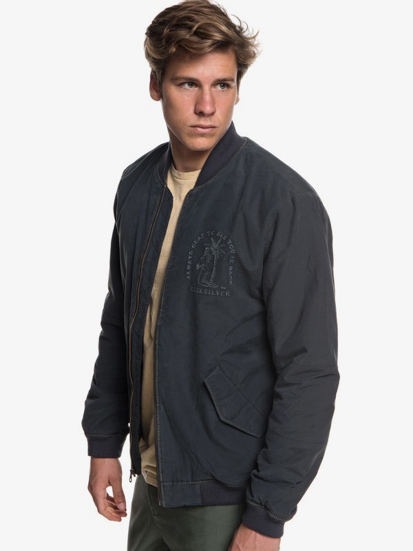 quiksilver, Hakata Bay - Bomber da Uomo, TARMAC (kta0) 0 Hakata Bay - Bomber da Uomo Black EQYJK03433 Quiksilver