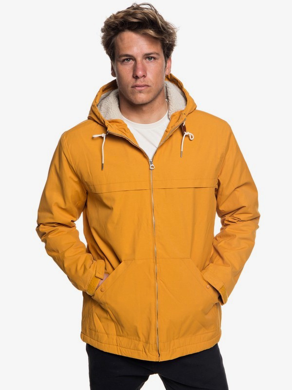 quiksilver, Wanna - Water-Resistant Hooded Parka for Men, INCA GOLD (nmy0) 0 Wanna - Water-Resistant Hooded Parka for Men Orange EQYJK03434 Quiksilver
