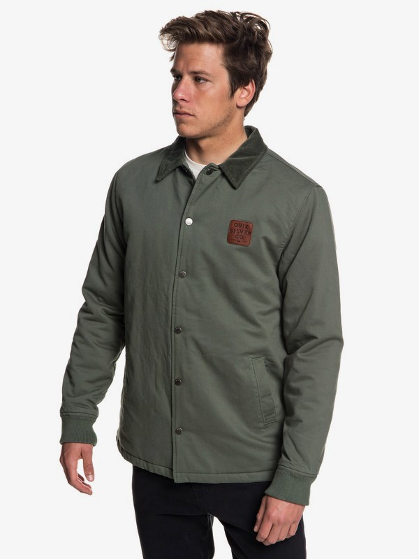 quiksilver, Kofuji Water Resistant Coaches Jacket, THYME (cqy0) 0 Kofuji Water Resistant Coaches Jacket Brown EQYJK03435 Quiksilver