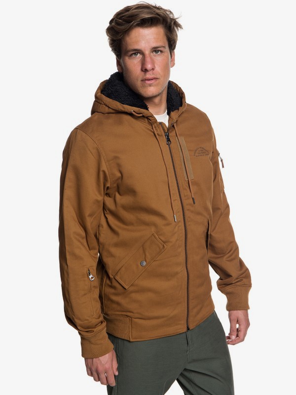 quiksilver, Hana Go - Veste à capuche déperlante pour Homme, RUBBER (cpp0) 0 Hana Go - Veste à capuche déperlante pour Homme Marron EQYJK03436 Quiksilver