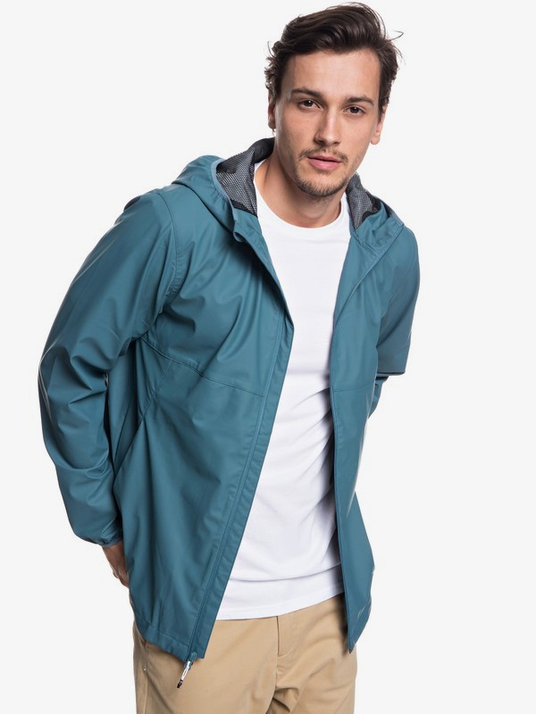 quiksilver, Kamakura Rains - Veste de pluie à capuche pour Homme, TAPESTRY (bph0) 0 Kamakura Rains - Veste de pluie à capuche pour Homme Bleu EQYJK03438 Quiksilver