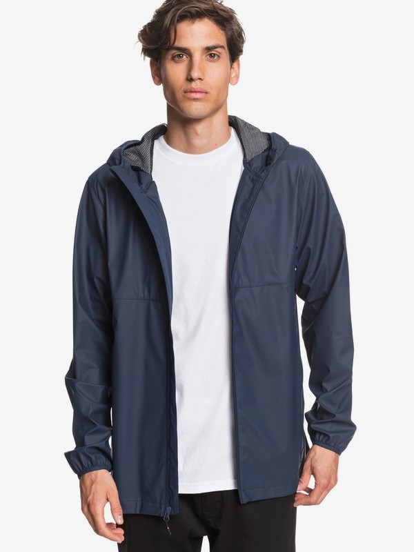 quiksilver, Kamakura Rains - Hooded Raincoat for Men, BLUE NIGHTS (bst0) 0 Kamakura Rains - Hooded Raincoat for Men Blue EQYJK03438 Quiksilver