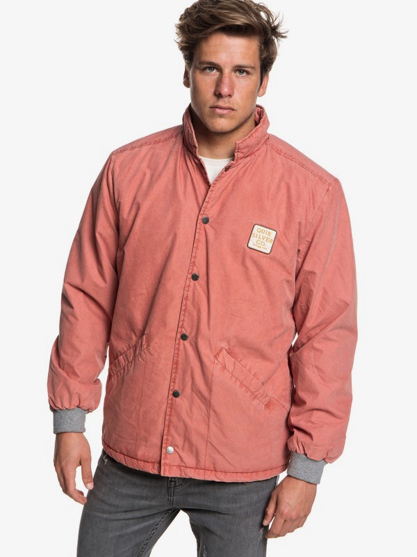 quiksilver, Kaimon - Sherpa Lined Coaches Jacket for Men, BARN RED (rqj0) 0 Kaimon - Sherpa Lined Coaches Jacket for Men Red EQYJK03439 Quiksilver