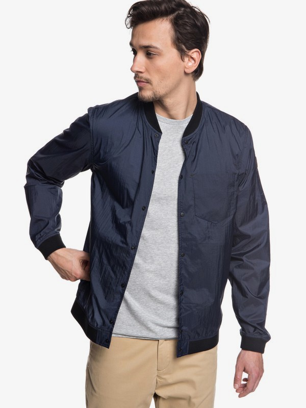 quiksilver, Qpak Packable Water Resistant Bomber Jacket, BLUE NIGHTS (btk0) 0 Qpak Packable Water Resistant Bomber Jacket Blue EQYJK03441 Quiksilver