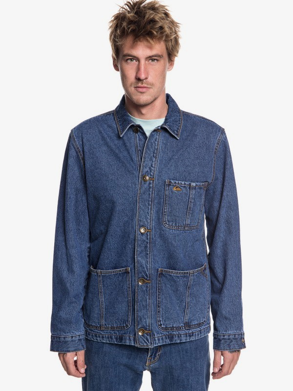 quiksilver, Rad Trad - Denim Jacket for Men, USED (bylw) 0 Rad Trad - Denim Jacket for Men Blue EQYJK03444 Quiksilver