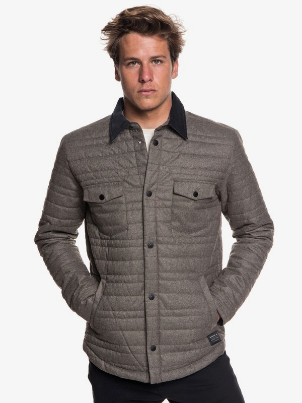 quiksilver, Hakkoda Summits Long Sleeve Over Shirt, FALCON HEATHER (szgh) 0 Hakkoda Summits Long Sleeve Over Shirt Grey EQYJK03456 Quiksilver