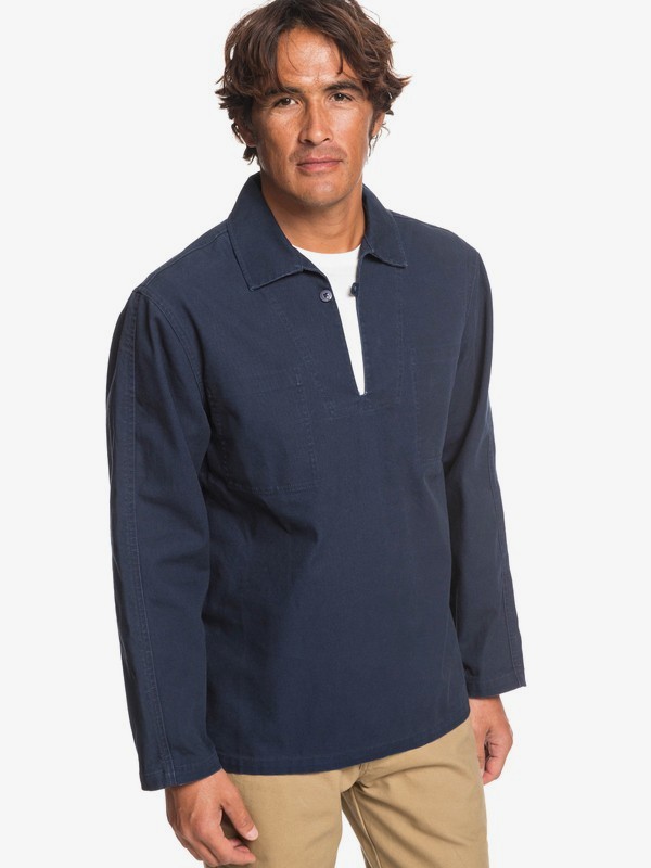 quiksilver, Eskota - Blouse en toile pour Homme, NAVY BLAZER (byj0) 0 Eskota - Blouse en toile pour Homme Bleu EQYJK03475 Quiksilver