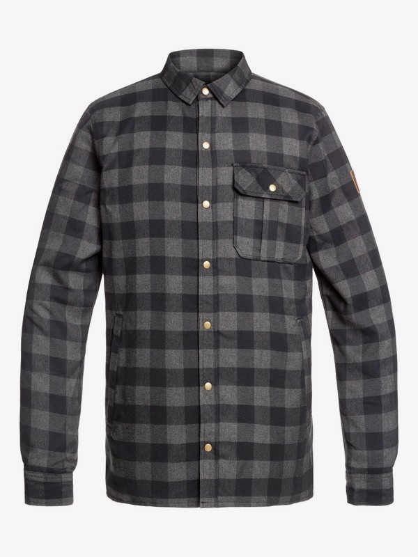 quiksilver, Wildcard Flannel Reversible Water-Resistant Padded Overshirt, BLACK (kvj0) 0 Wildcard Flannel Reversible Water-Resistant Padded Overshirt Black EQYJK03479 Quiksilver