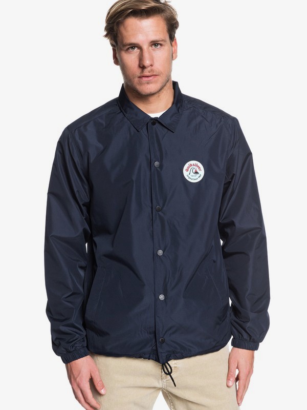 quiksilver, Surf Coach Water-Resistant Coached Jacket, SKY CAPTAIN (kye0) 0 Surf Coach Water-Resistant Coached Jacket Black EQYJK03505 Quiksilver