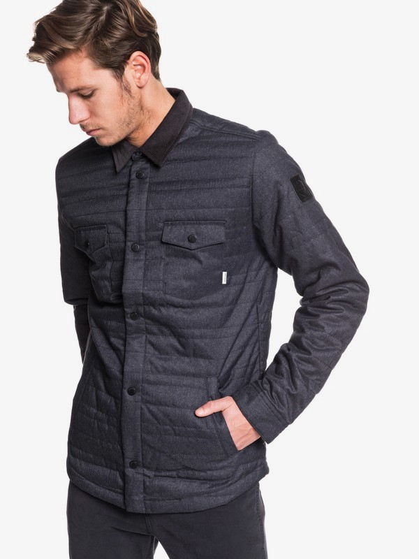 quiksilver, Broken Nose Padded Overshirt Jacket, DARK GREY HEATHER (krph) 0 Broken Nose Padded Overshirt Jacket Black EQYJK03514 Quiksilver