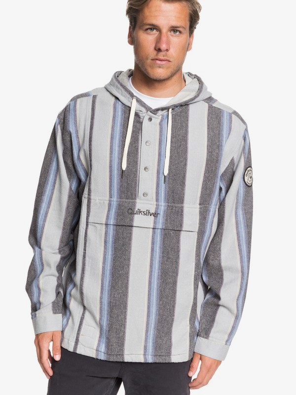 quiksilver, Neo Inca Hooded Flannel Anorak, TARMAC NEO INCA (kta3) 0 Neo Inca Hooded Flannel Anorak Black EQYJK03526 Quiksilver