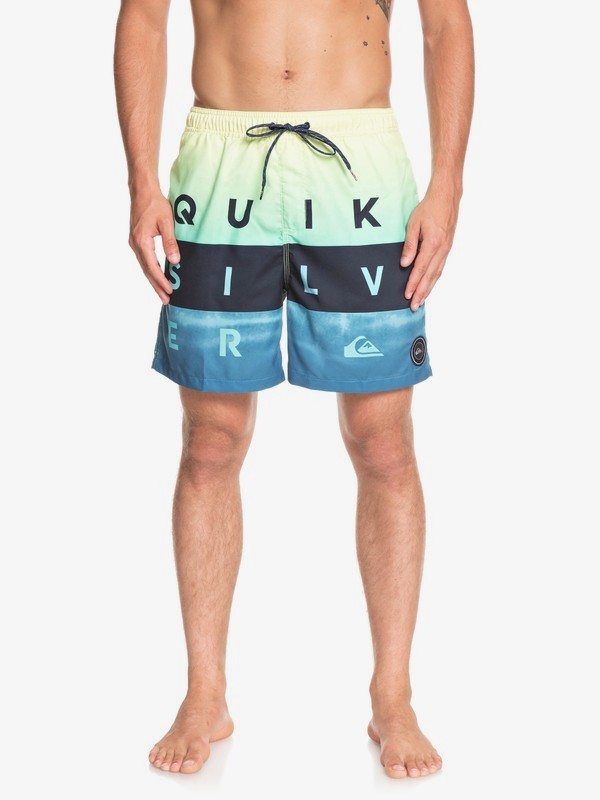 quiksilver, Word Block 17" - Short de Natación para Hombre, SOUTHERN OCEAN (bpb6) 0 Word Block 17" - Short de Natación para Hombre Azul EQYJV03405 Quiksilver