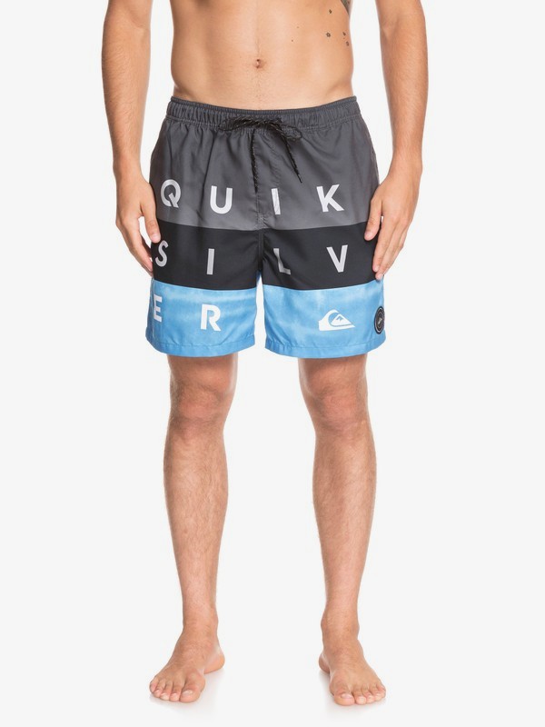 quiksilver, Word Block 17" - Short de Natación para Hombre, IRON GATE (kzm6) 0 Word Block 17" - Short de Natación para Hombre Negro EQYJV03405 Quiksilver