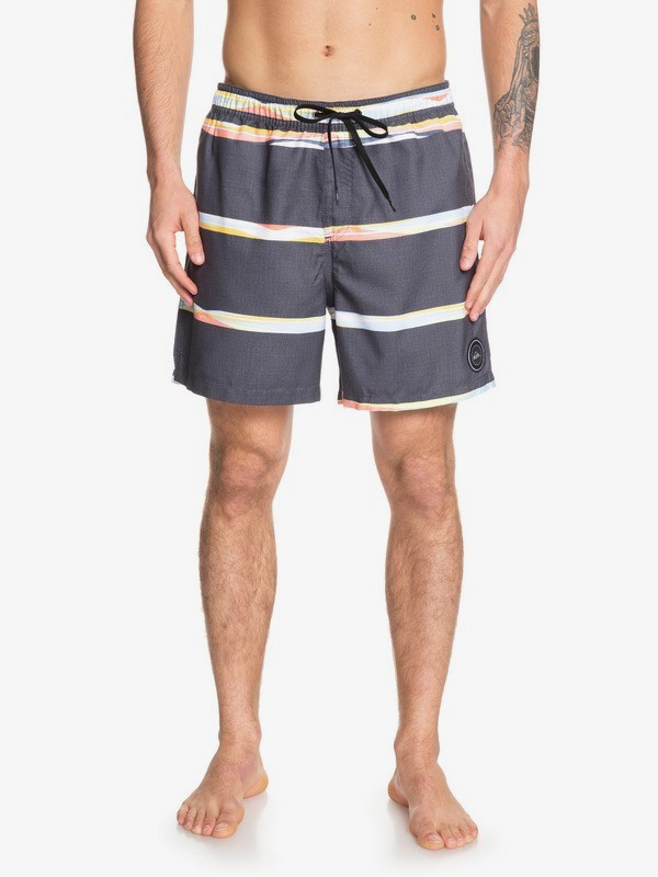 quiksilver, Dunes Stripes 17" Swim Shorts, EBONY (ksd6) 0 Dunes Stripes 17" Swim Shorts Black EQYJV03448 Quiksilver