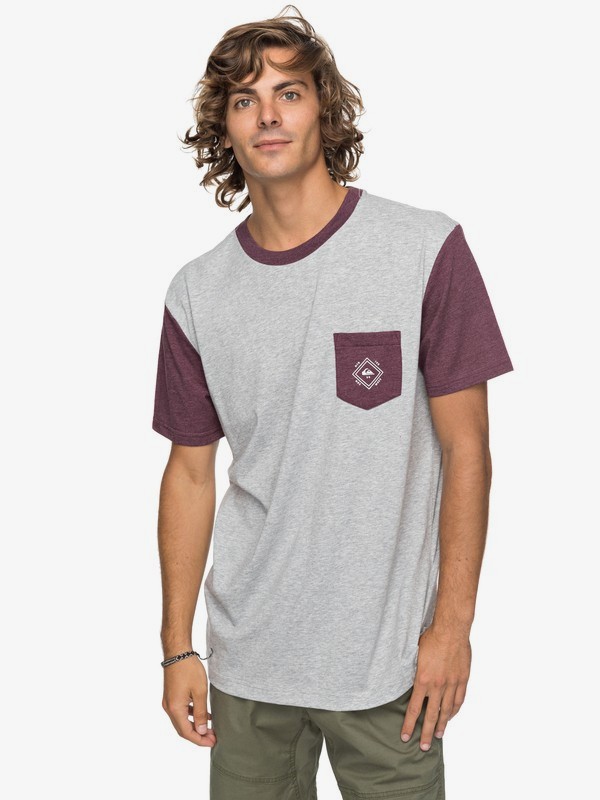 quiksilver, Baysic - Pocket-T-Shirt für Männer, LIGHT GREY HEATHER (sjsh) 0 Baysic - Pocket-T-Shirt für Männer Grau EQYKT03733 Quiksilver