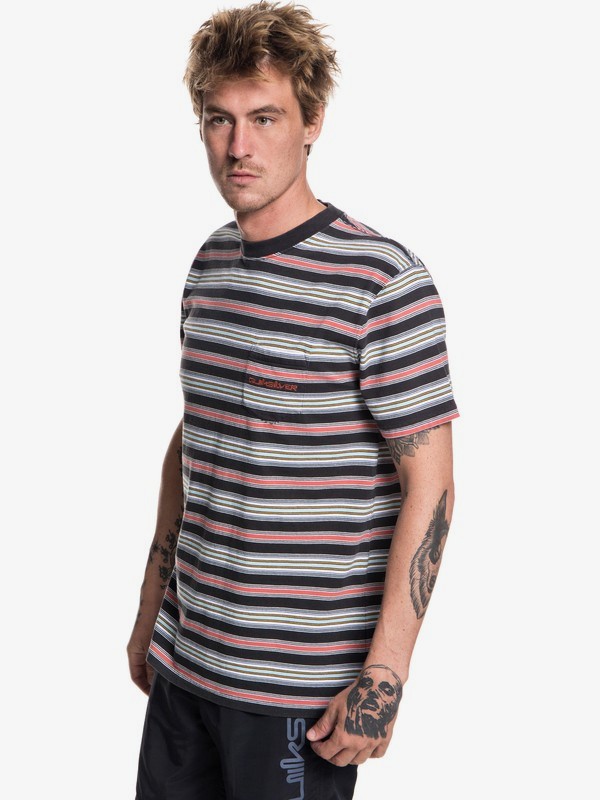 quiksilver, Slide Out - T-Shirt for Men, TARMAC ORIGINALS STRIPES (kta3) 0 Slide Out - T-Shirt for Men Black EQYKT03752 Quiksilver
