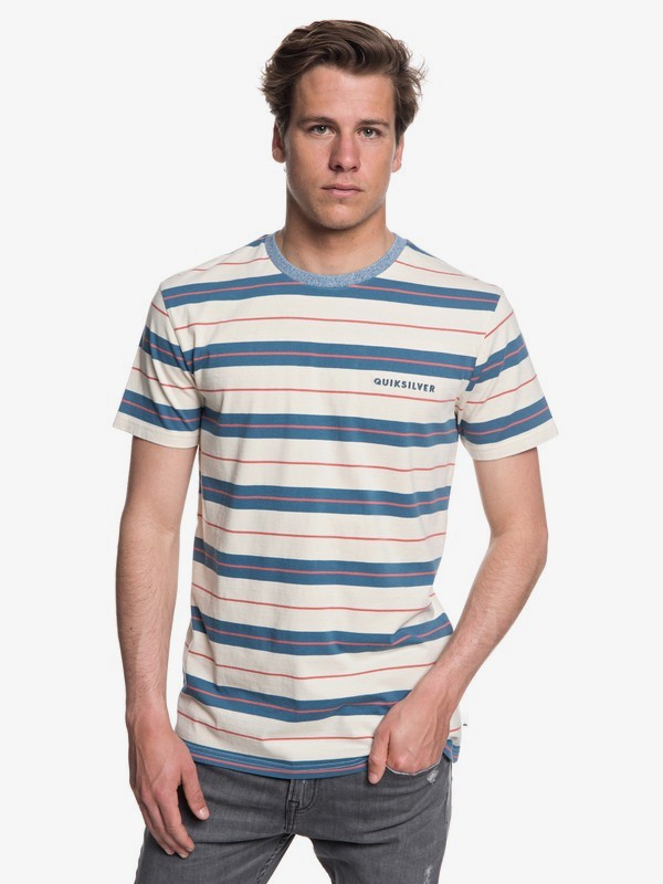 quiksilver, Dera Steps - T-shirt col rond pour Homme, TAPESTRY VINTAGE STRIPE (bph3) 0 Dera Steps - T-shirt col rond pour Homme Bleu EQYKT03753 Quiksilver