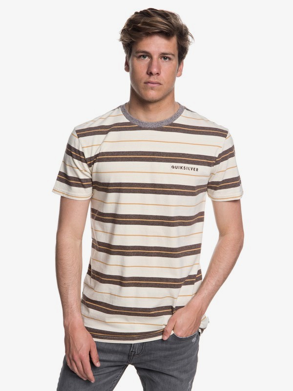 quiksilver, Dera Steps - T-shirt col rond pour Homme, CHOCOLATE BROWN VINTAGE STRIPE (csd3) 0 Dera Steps - T-shirt col rond pour Homme Marron EQYKT03753 Quiksilver