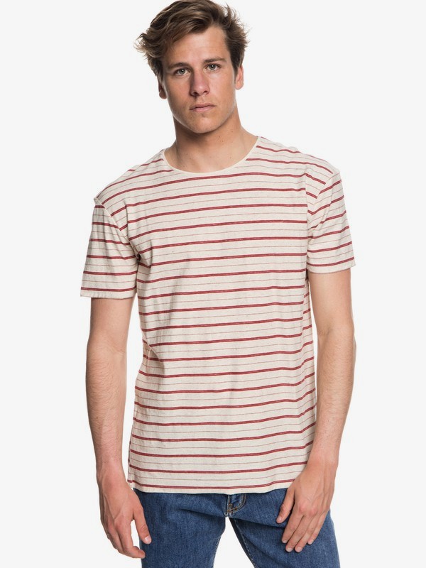 quiksilver, Sunshine City - Camiseta para Hombre, GARNET NATURAL STRIPE (rqk3) 0 Sunshine City - Camiseta para Hombre Rojo EQYKT03767 Quiksilver