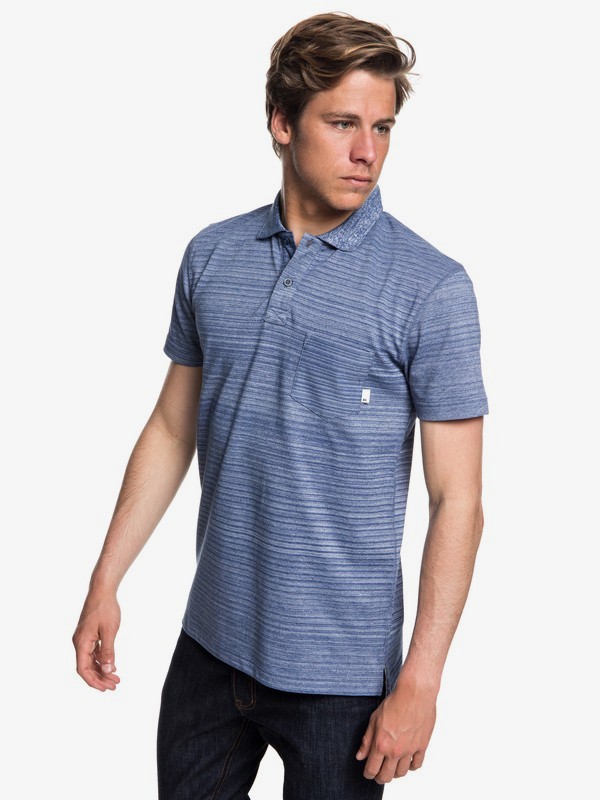 quiksilver, Michi Point - Polo à manches courtes pour Homme, BIJOU BLUE HEATHER (bngh) 0 Michi Point - Polo à manches courtes pour Homme Bleu EQYKT03775 Quiksilver
