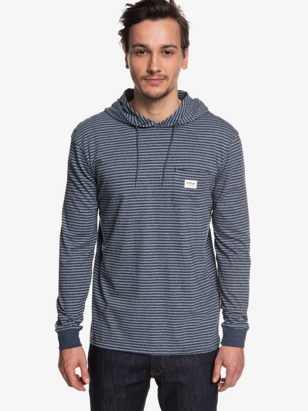 quiksilver, Zermet Long Sleeve Hooded Top, DARK DENIM ZERMET HOODIE (brq3) 0 Zermet Long Sleeve Hooded Top EQYKT03781 Quiksilver