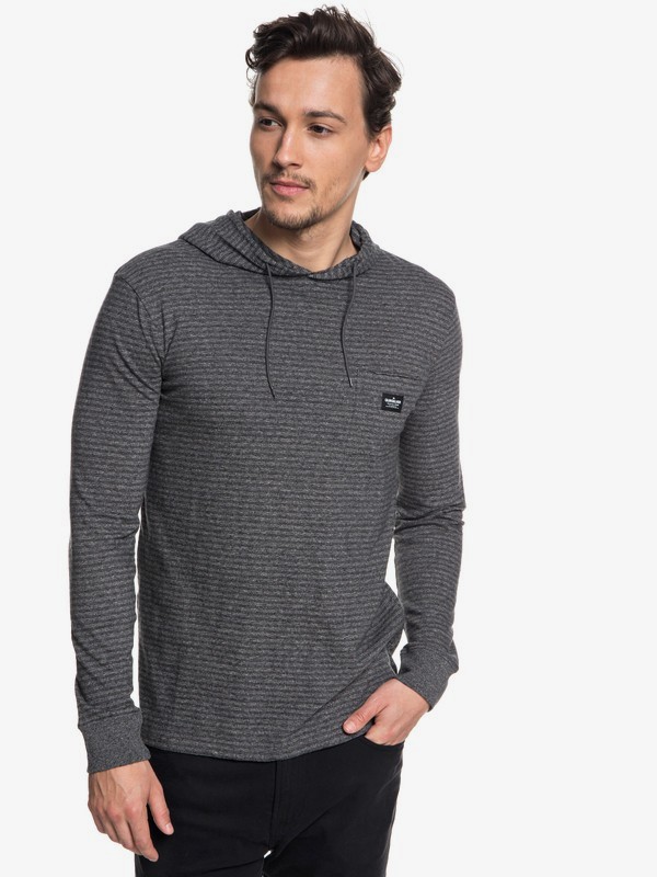 quiksilver, Zermet Long Sleeve Hooded Top, MEDIUM GREY HEATHER ZERMET HOO (kpv3) 0 Zermet Long Sleeve Hooded Top Black EQYKT03781 Quiksilver