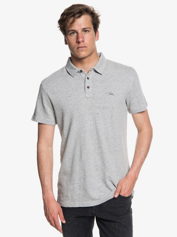 quiksilver, Everyday Sun Cruise Short Sleeve Polo Shirt, LIGHT GREY HEATHER (sjsh) 0 Everyday Sun Cruise Short Sleeve Polo Shirt Grey EQYKT03784 Quiksilver