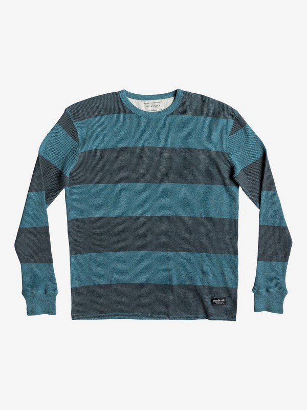 quiksilver, Jaa Mata Long Sleeve Thermal Top, TAPESTRY HEATHER BOLD STRIPE (bph6) 0 Jaa Mata Long Sleeve Thermal Top Blue EQYKT03798 Quiksilver