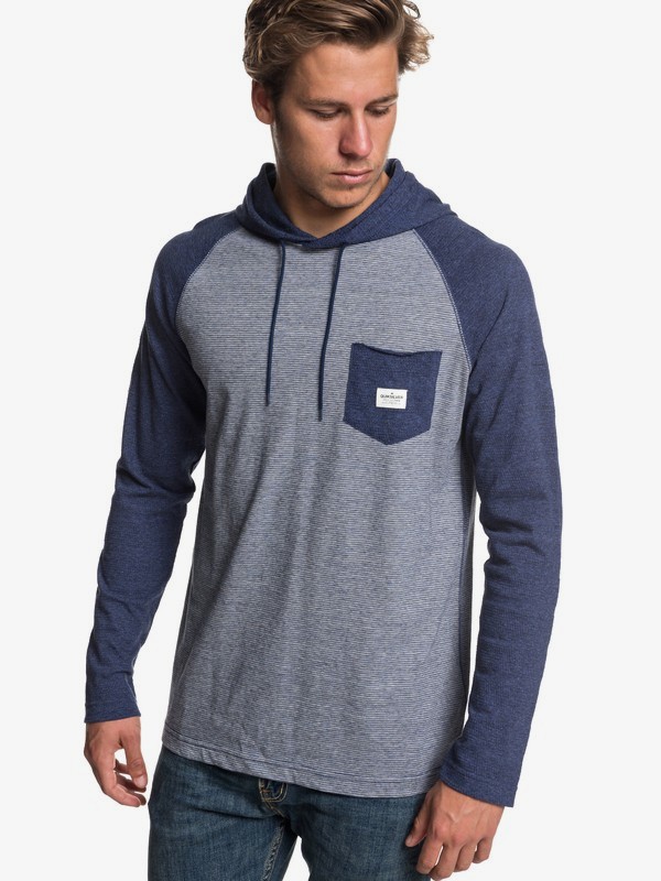 quiksilver, Michi Long Sleeve Hooded Top, MEDIEVAL BLUE HEATHER (bteh) 0 Michi Long Sleeve Hooded Top Blue EQYKT03799 Quiksilver