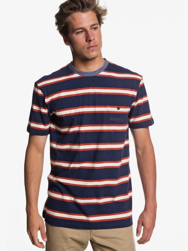 quiksilver, Okinawa Blue Pocket Tee, MEDIEVAL BLUE SMALL STRIPE (bte3) 0 Okinawa Blue Pocket Tee Blue EQYKT03803 Quiksilver