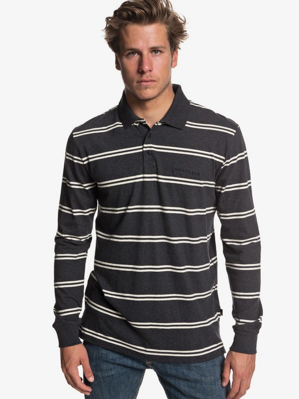 quiksilver, Fushimi Gate Long Sleeve Polo Shirt, DGH POLO STRIPE (krp3) 0 Fushimi Gate Long Sleeve Polo Shirt Black EQYKT03807 Quiksilver