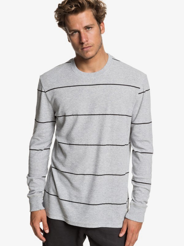 quiksilver, Grafton Keys Long Sleeve Top, LIGHT GREY HEATHER GRAFTON KEY (sjs3) 0 Grafton Keys Long Sleeve Top Grey EQYKT03834 Quiksilver