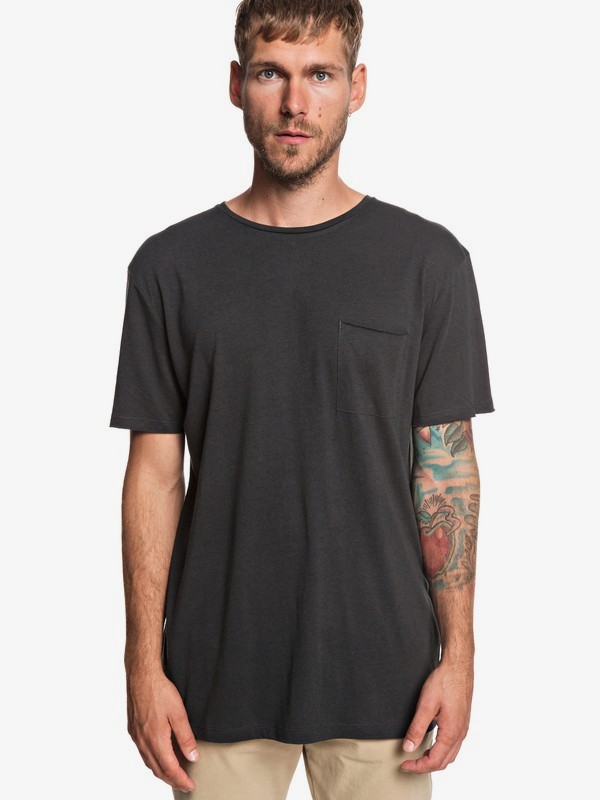 quiksilver, The Organic - Pocket T-Shirt for Men, TARMAC (kta0) 0 The Organic - Pocket T-Shirt for Men Black EQYKT03836 Quiksilver
