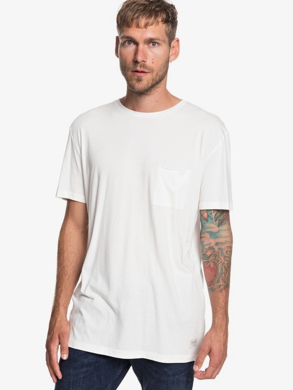 quiksilver, The Organic - Camiseta con Bolsillo para Hombre, SNOW WHITE (wbk0) 0 The Organic - Camiseta con Bolsillo para Hombre Blanco EQYKT03836 Quiksilver