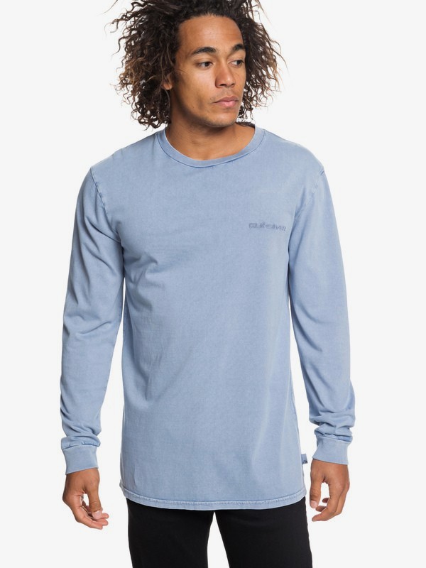 quiksilver, Originals - Camiseta de Manga Larga para Hombre, STONE WASH (bkj0) 0 Originals - Camiseta de Manga Larga para Hombre Azul EQYKT03838 Quiksilver
