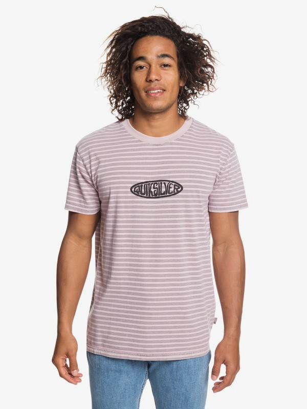 quiksilver, Originals Tee, KEEPSAKE LILAC OG STRIPE ART (mgm3) 0 Originals Tee Pink EQYKT03839 Quiksilver
