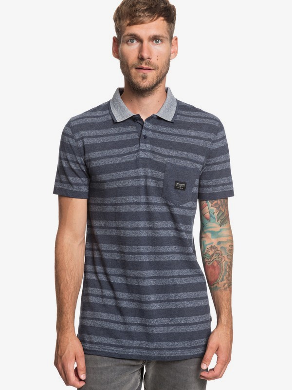 quiksilver, Remember When - Camisa Polo de Manga Corta para Hombre, BLUE NIGHT REMEMBER WHEN (bst3) 0 Remember When - Camisa Polo de Manga Corta para Hombre Azul EQYKT03850 Quiksilver
